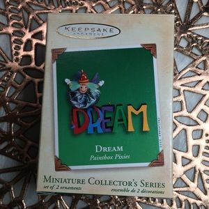 HALLMARK Dream Tree Ornament Paintbox Pixies #1 Miniature Clown Wizard 2002